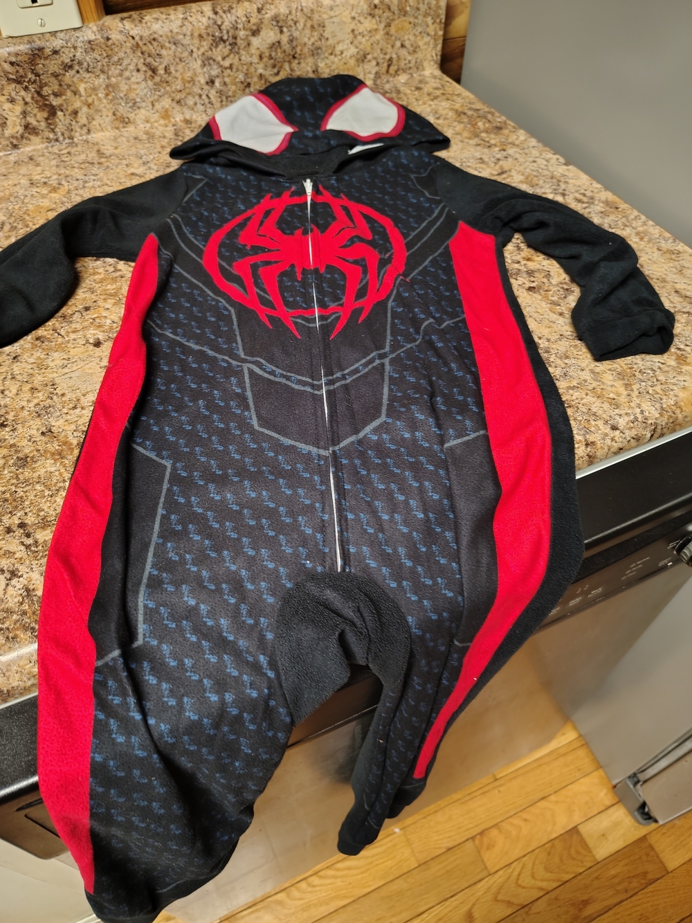Marvel Black and Red Spider Logo Kids One-Piece Footie